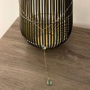 Green Gemstone Lariat Necklace